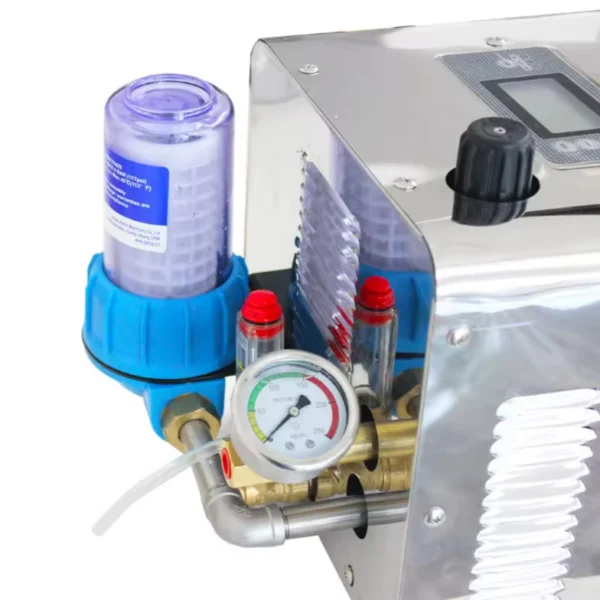 Fog Machine Mist System,2L/min, SS Cover, With Digital Timer, Crank Pump (3 Plungers), 220V/110V,50Hz/60Hz,550W,60Bar, 860PSI,4-10℃,2L/min,200㎡,30m Nylon  Hose, 30 Nozzles And 31 Slip Lock Connectors - Image 3